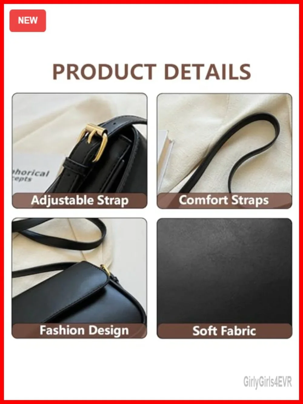 Vegan Leather Hobo Bag Y2K Shoulder Purse with 2 Removable Straps